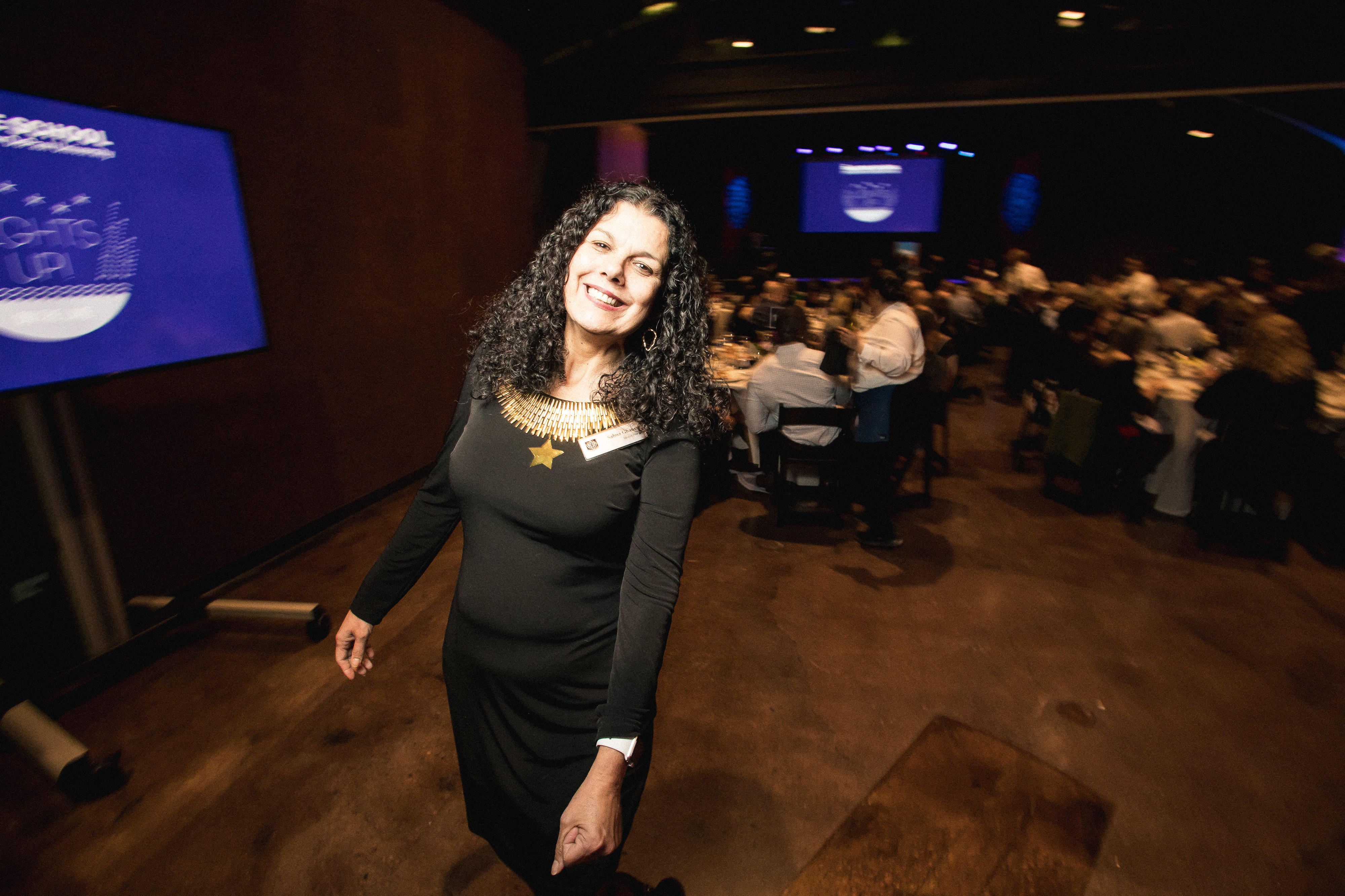 Interim Provost Salma Ghanem enjoying the evening.